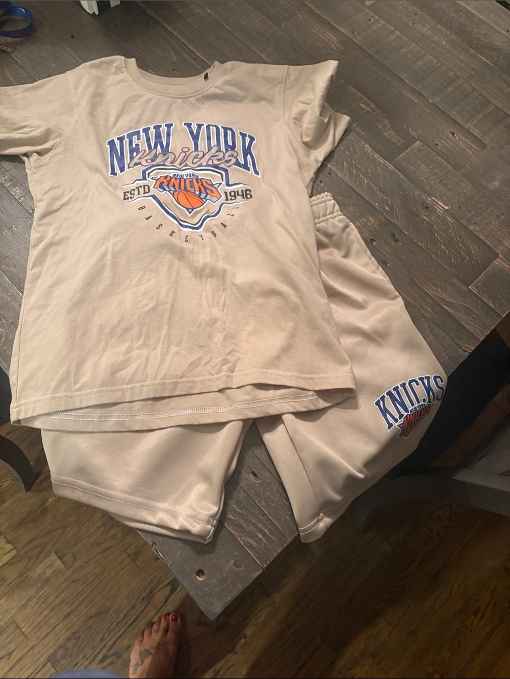 NBA New York Knicks Beige and Blue Kids Pajama Set